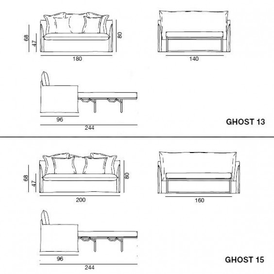 Gervasoni Ghost 13-15 Sofa Bed - Agof Store