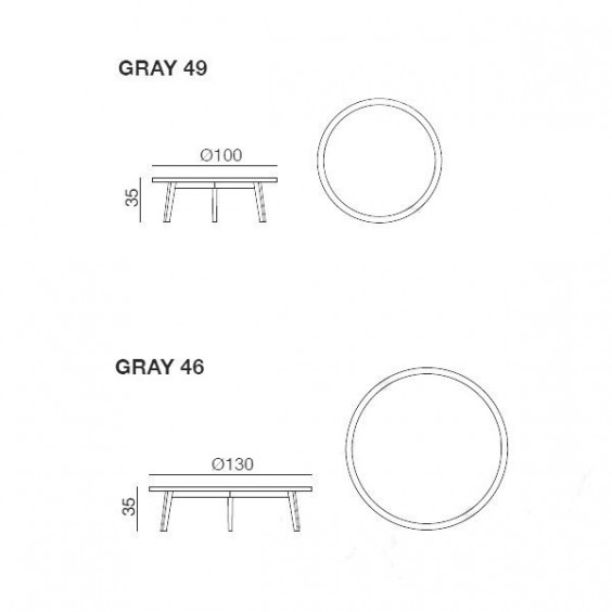 Gray 46 49 tavolino Gervasoni - Agof Store