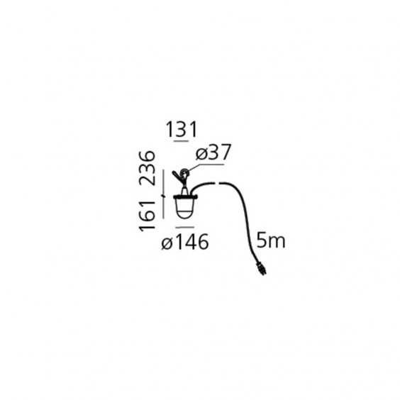 Artemide Tolomeo Lampione Outdoor Hook Lampada a sospensione - Agof Store