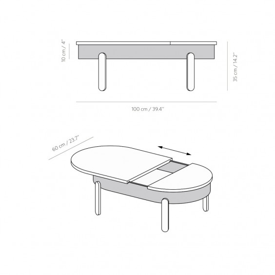 Batea L tavolino Woodendot - Agof Store