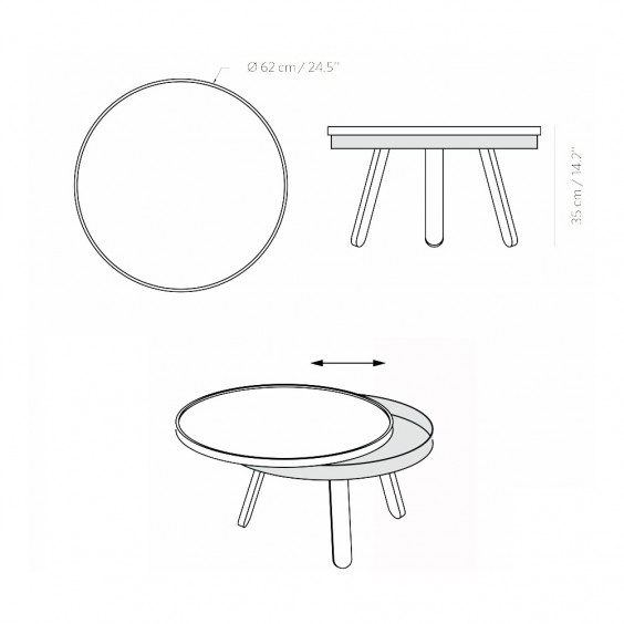 Batea M tavolino Woodendot - Agof Store
