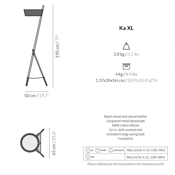 Ka XL Lampada da terra Woodendot - Agof Store