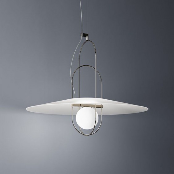 Setareh con disco in vetro lampada a sospensione FontanaArte - Agof Store