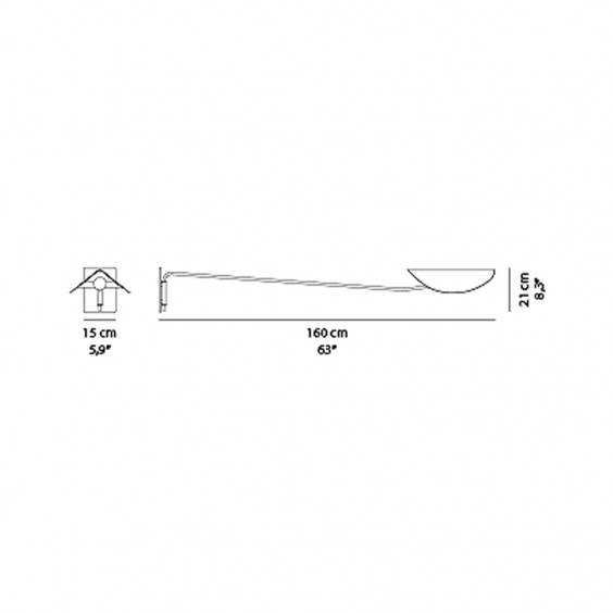 Plume 159 Lampada da parete soffitto Oluce - Agof Store