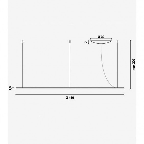 Egoluce Lancia tonda Ø150 cm Pendelleuchte - Agof Store