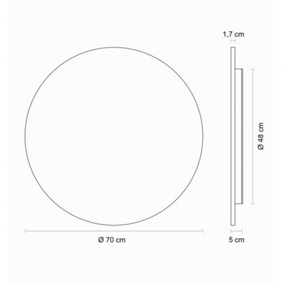 Egoluce Moonlight Ø70 cm Wand- Deckenleuchte - Agof Store