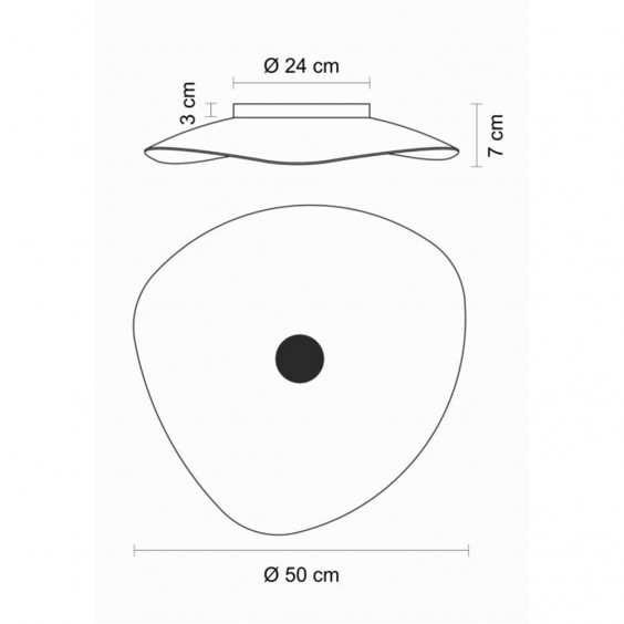 Egoluce Flower maxi Ø50 cm Wand- Deckenleuchte - Agof Store