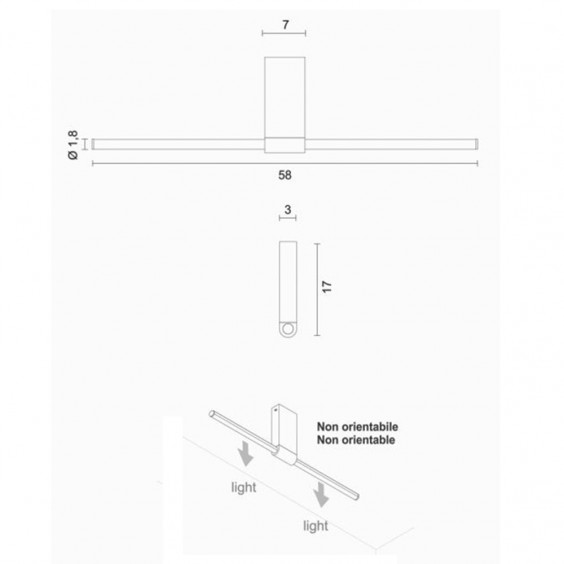 Egoluce Lancia small L.58 cm ceiling lamp - Agof Store
