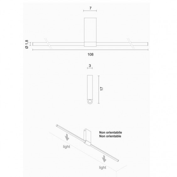 Egoluce Lancia large L.108 cm Deckenleuchte - Agof Store