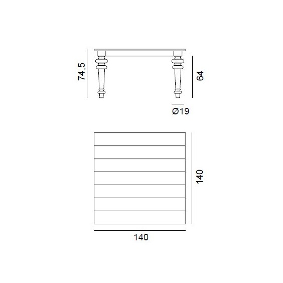 Gervasoni Gray 32 140x140 cm Table - Agof Store