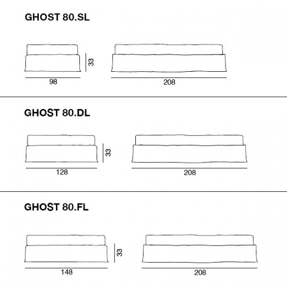 Gervasoni Ghost 80 L Bed - Agof Store