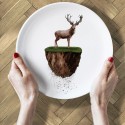 SA13 You are not here Deer | Ceramic Plate Ø24 Cm | Agof Store