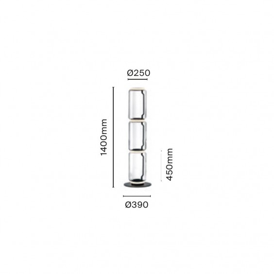 Flos Noctambule 3 Low Cylinders Small Base floor lamp - Agof Store