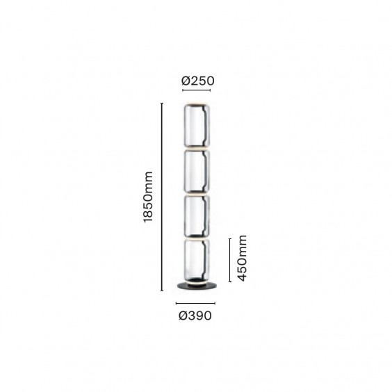 Flos Noctambule 4 Low Cylinders Small Base Stehleuchte - Agof Store