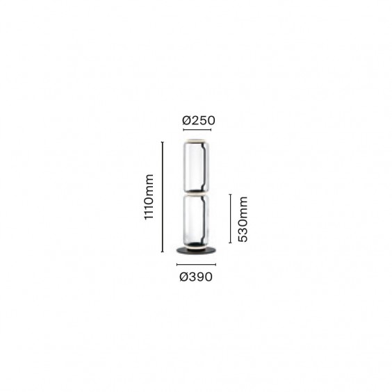 Flos Noctambule 2 High Cylinders Small Base floor lamp - Agof Store