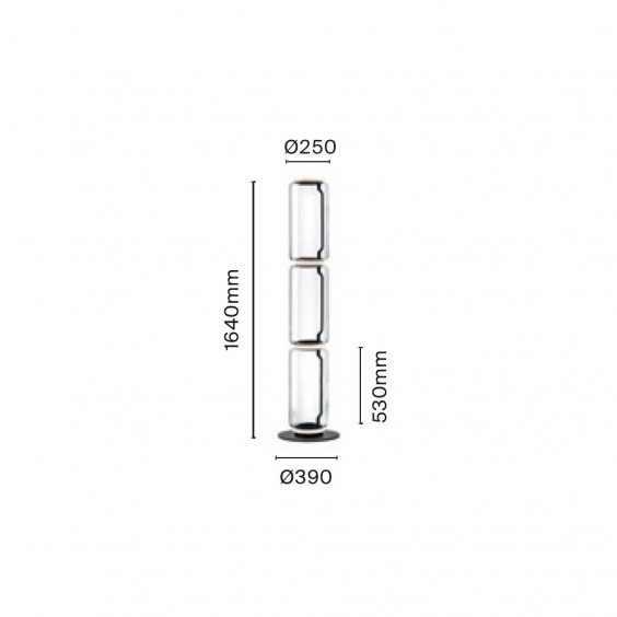 Flos Noctambule 3 High Cylinders Small Base floor lamp - Agof Store