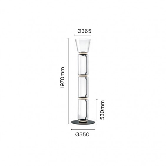 Flos Noctambule 3 High Cylinder & Cone Big Base floor lamp - Agof Store