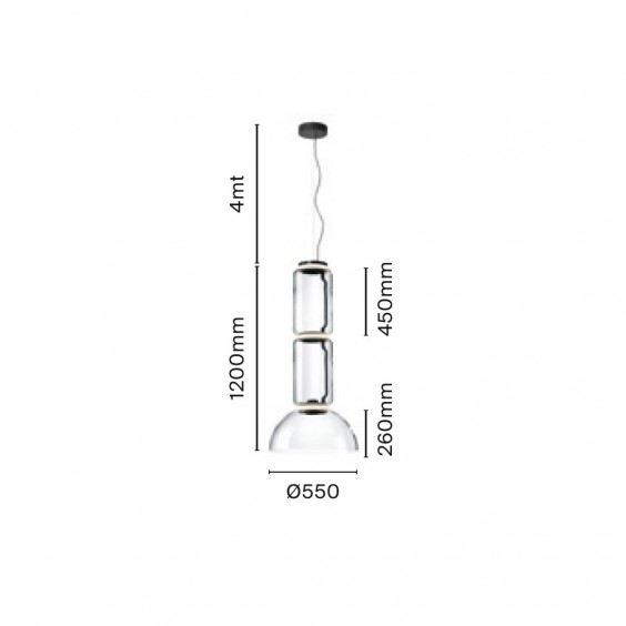 Flos Noctambule 2 Low Cylinders & Bow lampada a sospensione - Agof Store