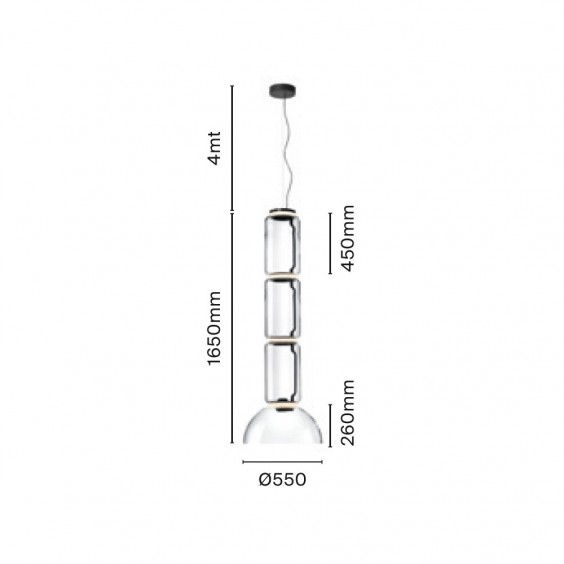 Flos Noctambule 3 Low Cylinders & Bow Pendelleuchte - Agof Store