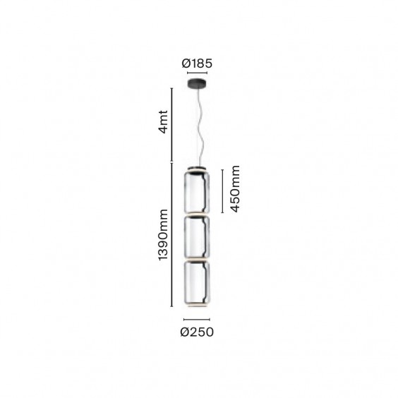 Flos Noctambule 3 Low Cylinders lampada a sospensione - Agof Store