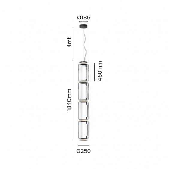 Flos Noctambule 4 Low Cylinders pendant lamp - Agof Store