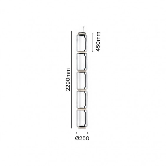 Flos Noctambule 5 Low Cylinders pendant lamp - Agof Store