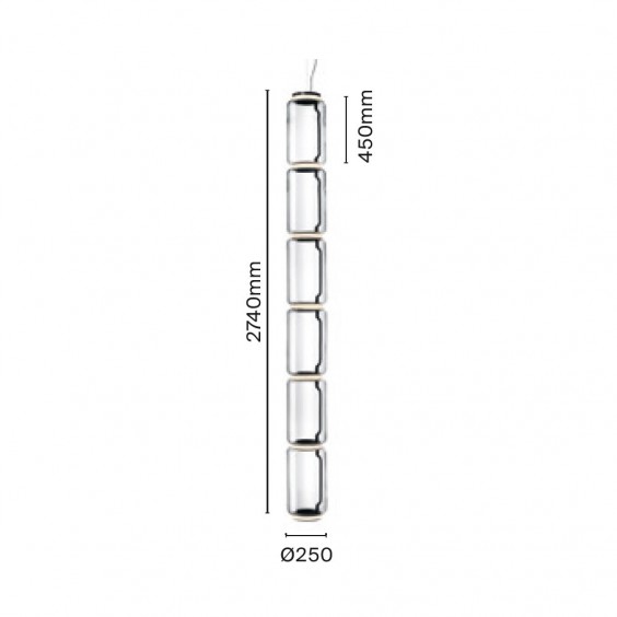 Flos Noctambule 6 Low Cylinders lampada a sospensione - Agof Store