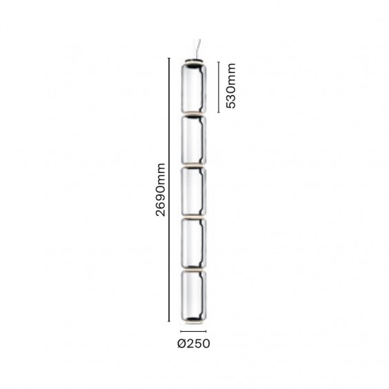 Flos Noctambule 5 High Cylinders pendant lamp - Agof Store