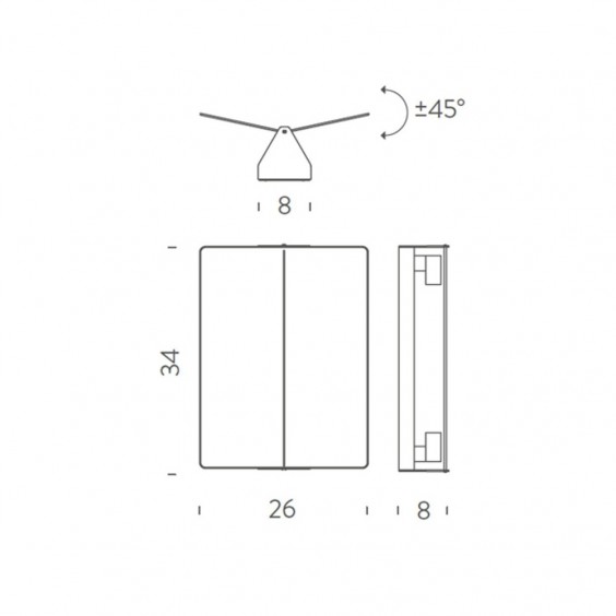 Nemo Applique à volet pivotant plié led wall lamp - Agof Store